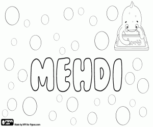 Mehdi, Arabic name for boy coloring page