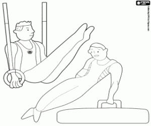 Men artistic gymnastics coloring page