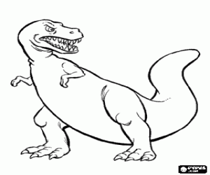 A menacing Tyrannosaurus Rex coloring page