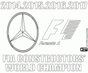 Mercedes, 2017 F1 world champion coloring page