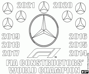Mercedes, eighth world title coloring page
