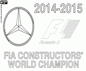 Mercedes F1 Team, champion in 2015 coloring page