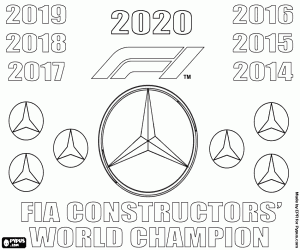 Mercedes, seventh world title coloring page