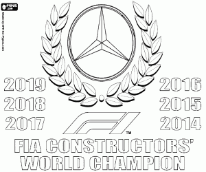 Mercedes, sixth world title coloring page