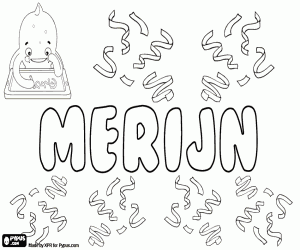 Merijn, unisex Dutch name coloring page