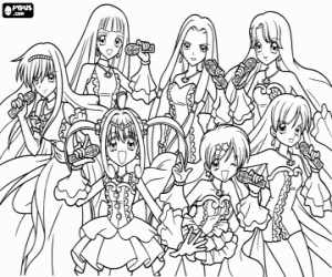 Mermaid Melody protagonists  coloring page