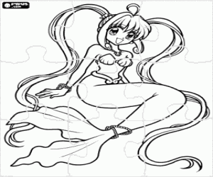 Mermaid Melody puzzle Luchia coloring page