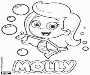 The mermaid Molly of Bubble Guppies coloring page