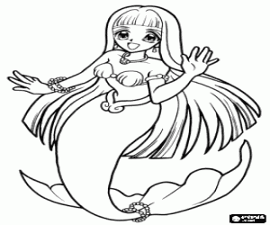 The mermaid princess Coco coloring page