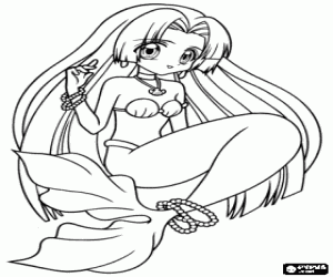 The mermaid Seira of Mermaid Melody coloring page