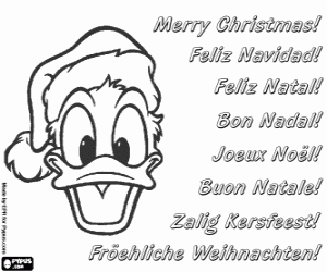 Merry Christmas with Donald Duck coloring page