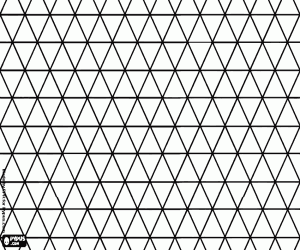 Mesh of equilateral triangles coloring page