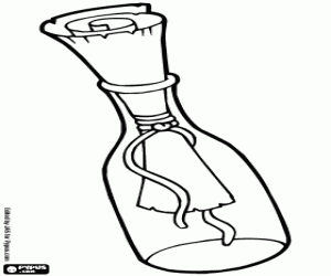 Message in a bottle coloring page