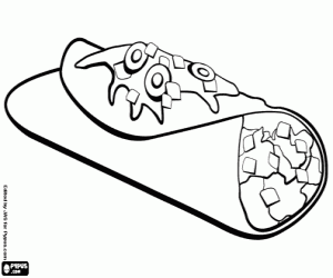 Mexican cuisine, the enchilada coloring page