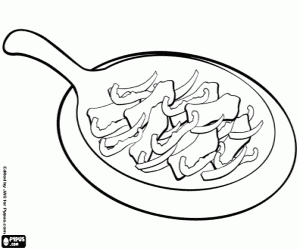 Mexican cuisine, meat fajitas coloring page