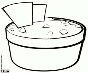 Mexican sauce with nachos coloring page