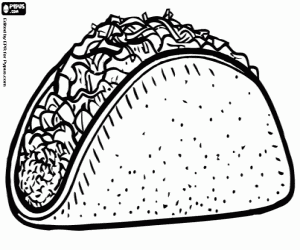 A Mexican taco coloring page