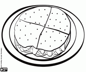 Mexican tortilla with cheese coloring page