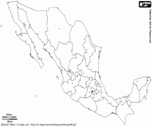 Mexico map coloring page