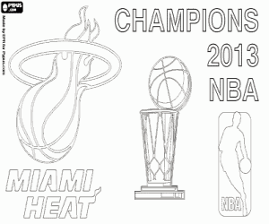 Miami Heat Champion NBA 2013 coloring page