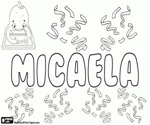 Micaela, name of Hebrew origin coloring page