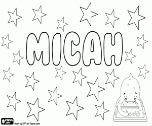 Micah, Biblical name coloring page
