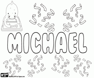 Michael, name in many languages coloring page