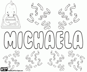 Michaela, feminine name coloring page