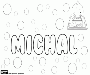 Michal, name in various languages coloring page