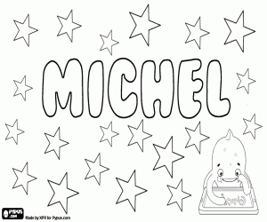 Michel, masculine name coloring page