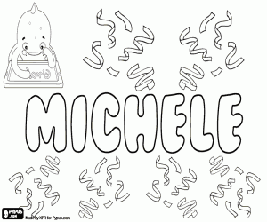 Michele, name of Hebrew origin coloring page