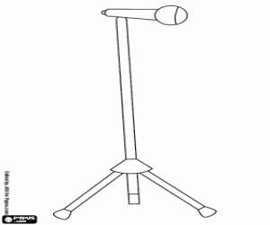Microphone with stand coloring page