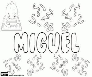 Miguel, spanish and portuguese name coloring page