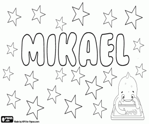 Mikael, name of Hebrew origin coloring page