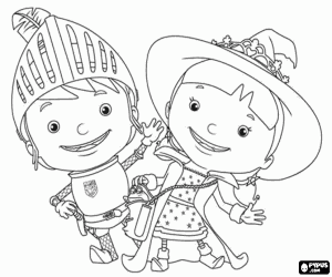 Mike and Evie, the princes coloring page
