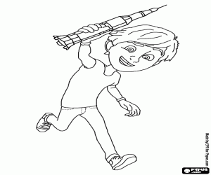 Mike, the young protagonist coloring page