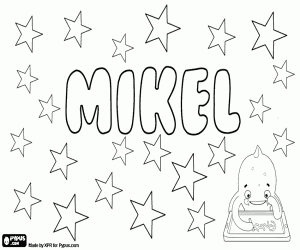 Mikel, male name in Basque coloring page