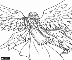 Mikeru, the vengeful angel coloring page