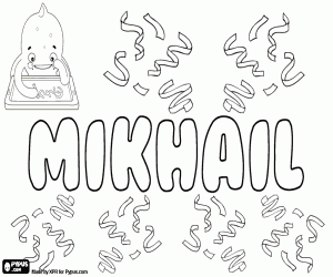 Mikhail, name for boy coloring page