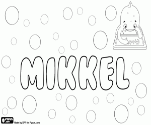 Mikkel, danish and norwegian name coloring page