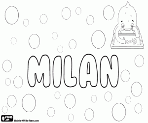 Milan, name for child coloring page
