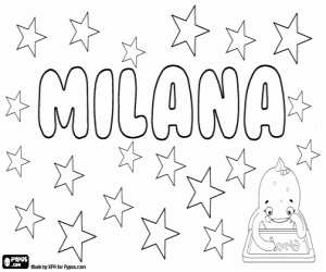 Milana, Slavic name coloring page