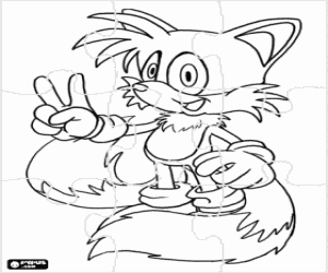 Miles Tails, Sonic puzzle coloring page