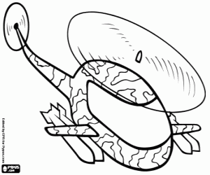 Military helicopter in camouflage coloring page