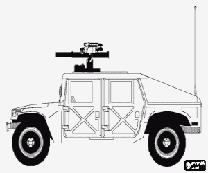 Military hummer coloring page