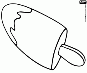 A milk ice cream with stick coloring page