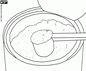 Milk powder with a spoon coloring page