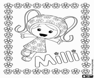 Milli Umizoomi and flowers coloring page