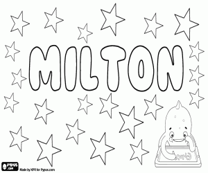 Milton, English name coloring page