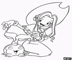 Mimi and Palmon coloring page